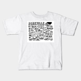 Asheville Map Art Kids T-Shirt